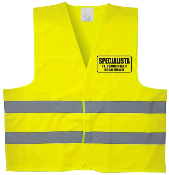 kamizelka odblaskowa z nadrukiem specjalista ds. dokumentacji, magazyn