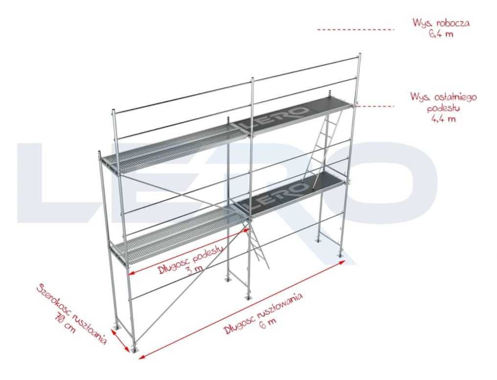 NOWE Rusztowania elewacyjne PLETTAC wys. 6,4m dł. 6m 40,2m2 Drewno