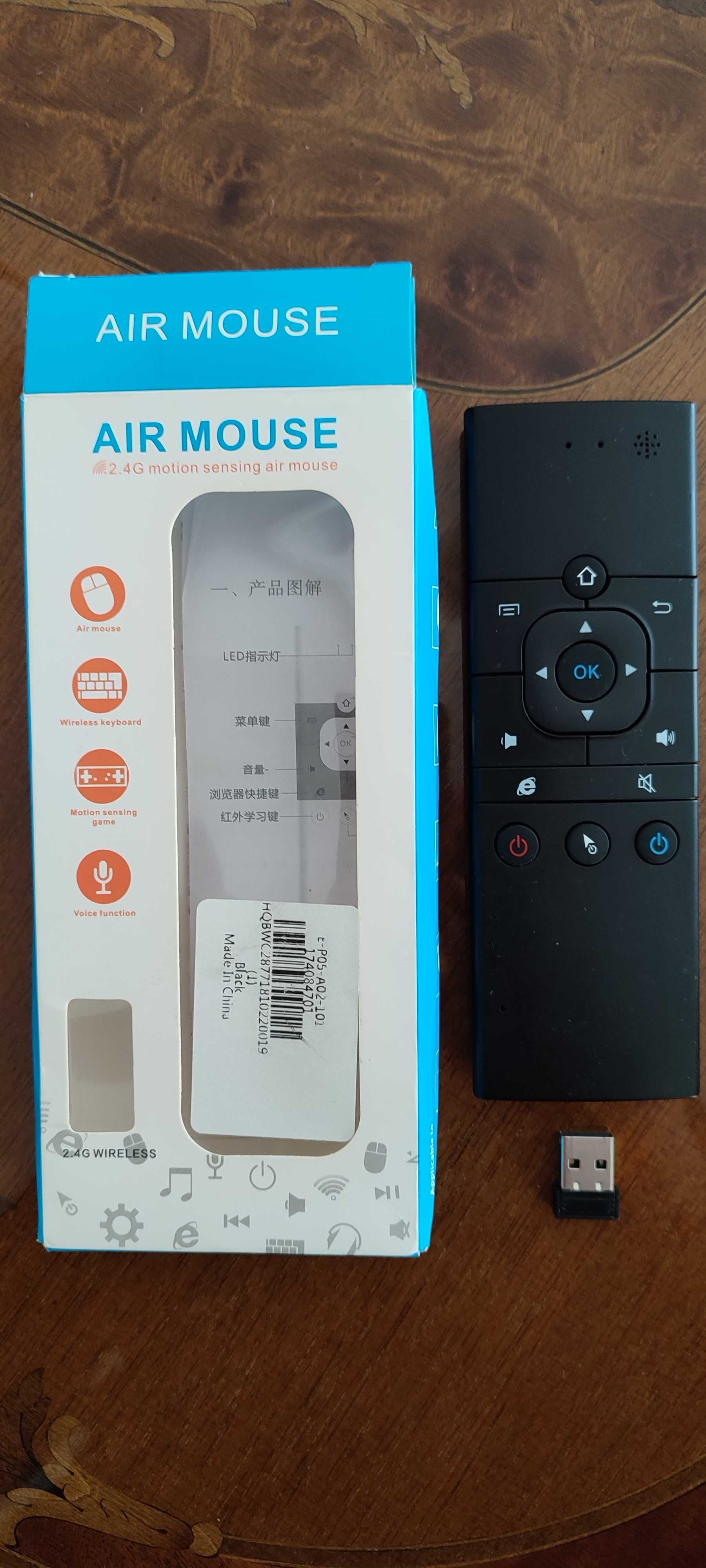 Air Mouse MX9-P 2.4G com teclado recarregável