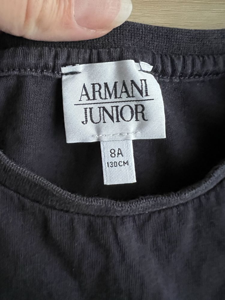 Armani junior czarna koszulka na 8 lat 128