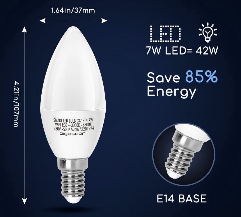 NOWA G9590 AIGOSTAR Zarówka LED E14 7W