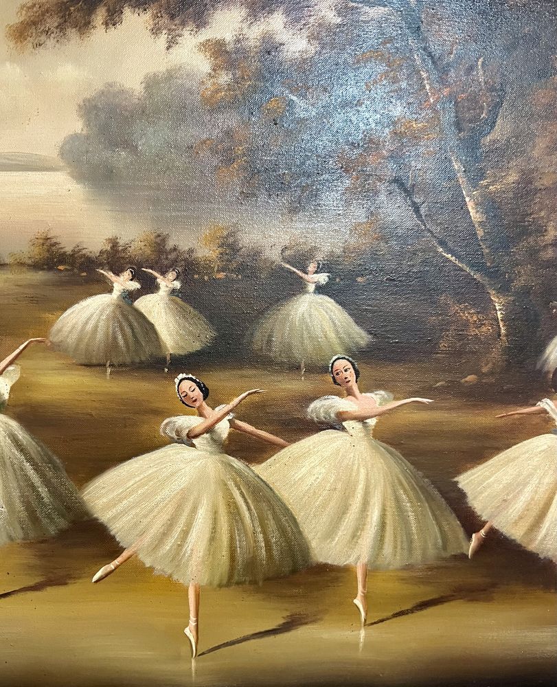 Óleo sobre tela, Manuel Cardoso Lima Tema “Bailarinas”.