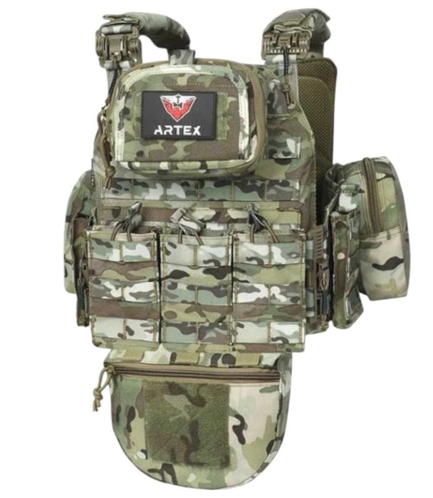Армійська тактична плитоноска ARTEX Cordura 1000D + напашник мультикам