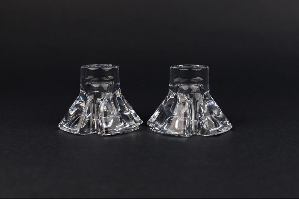 Arabia Finland Finn Crystal świeczniki kryształowe vintage