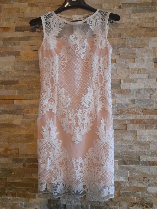 Sukienka elegancka ślub cywilny chrzest święta koronka jak nowa