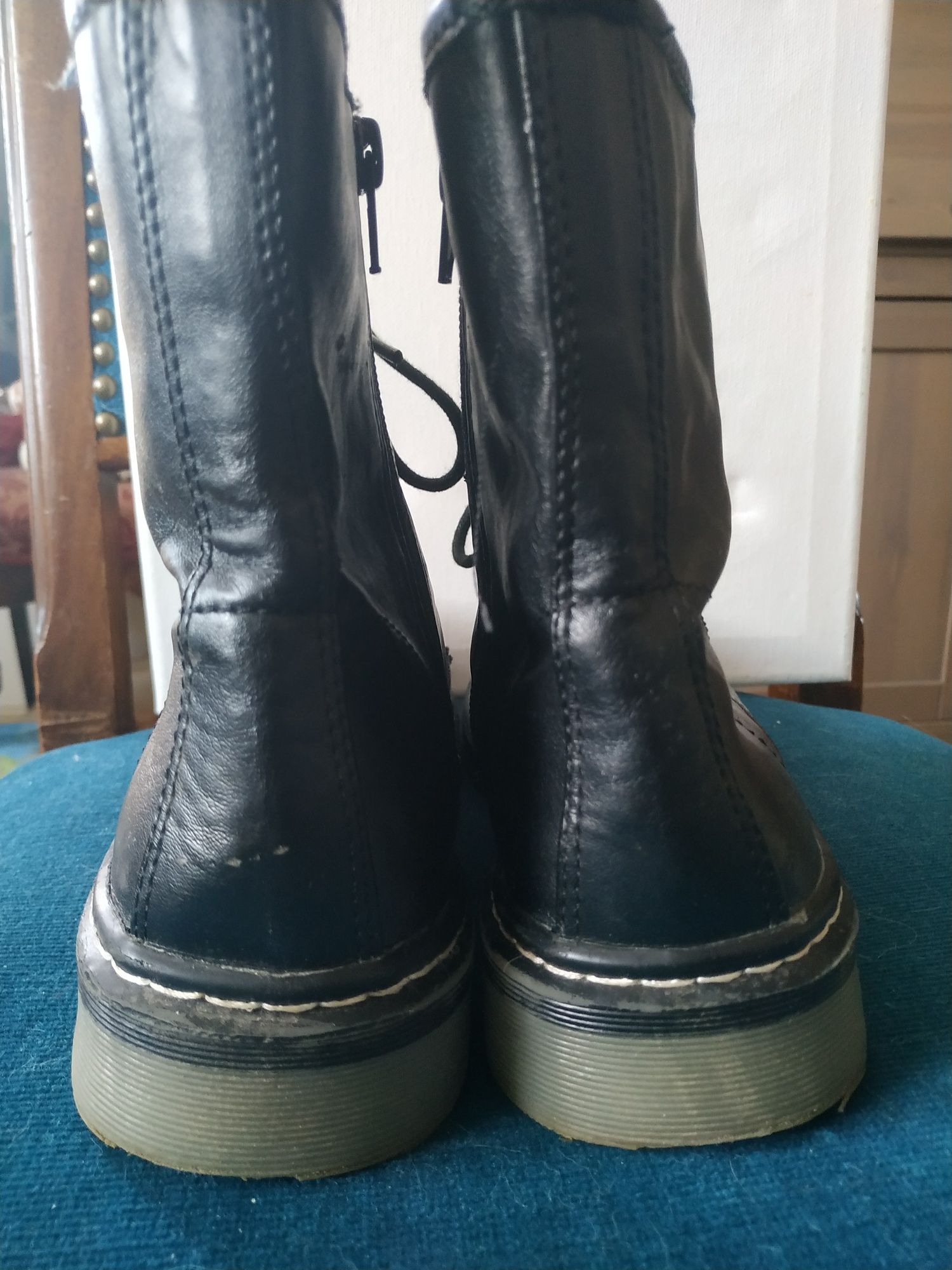 Buty DUNNES 37/4 trapery glany oficerki traperki czarne suwak