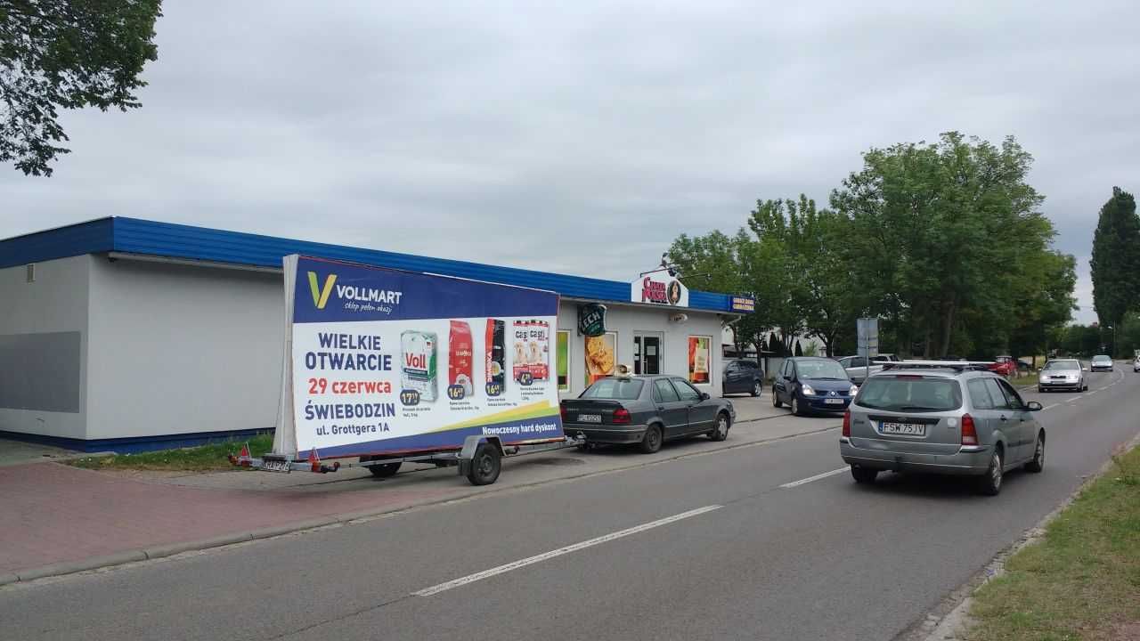 Przyczepa reklamowa, reklama mobilna Kraków Śląsk Warszawa