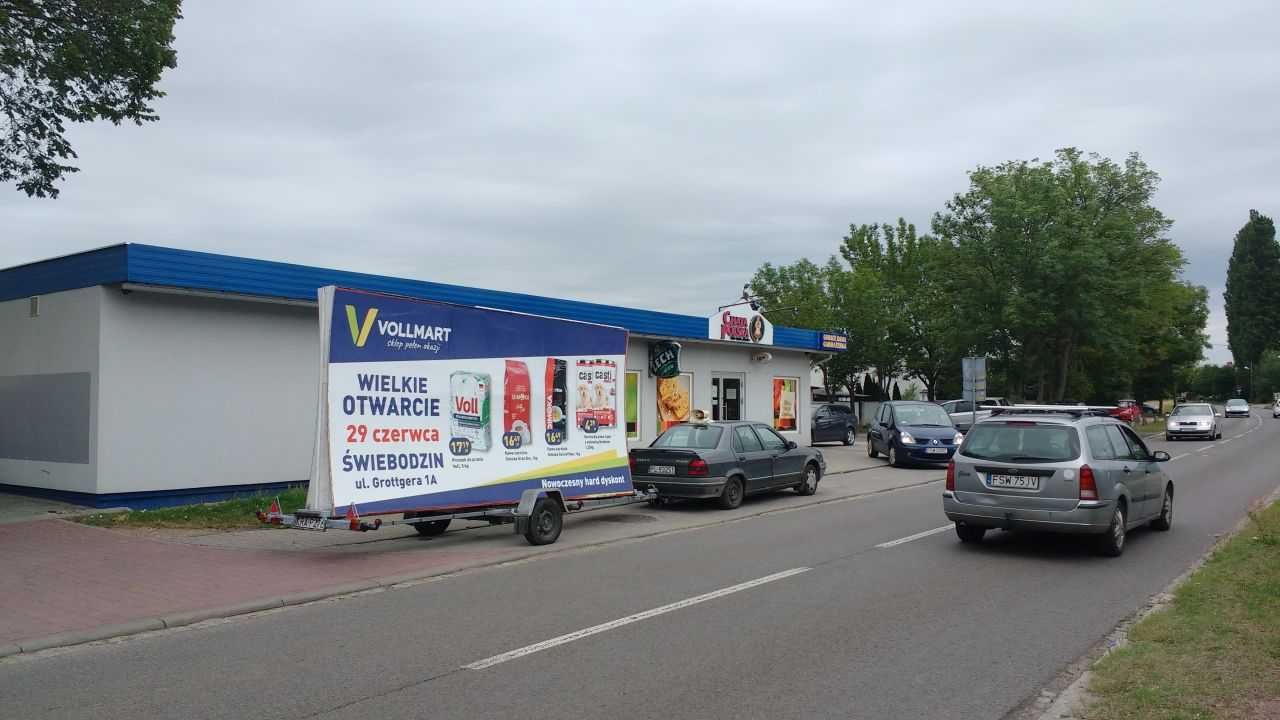 Przyczepa reklamowa, reklama mobilna Kraków Katowice Warszawa