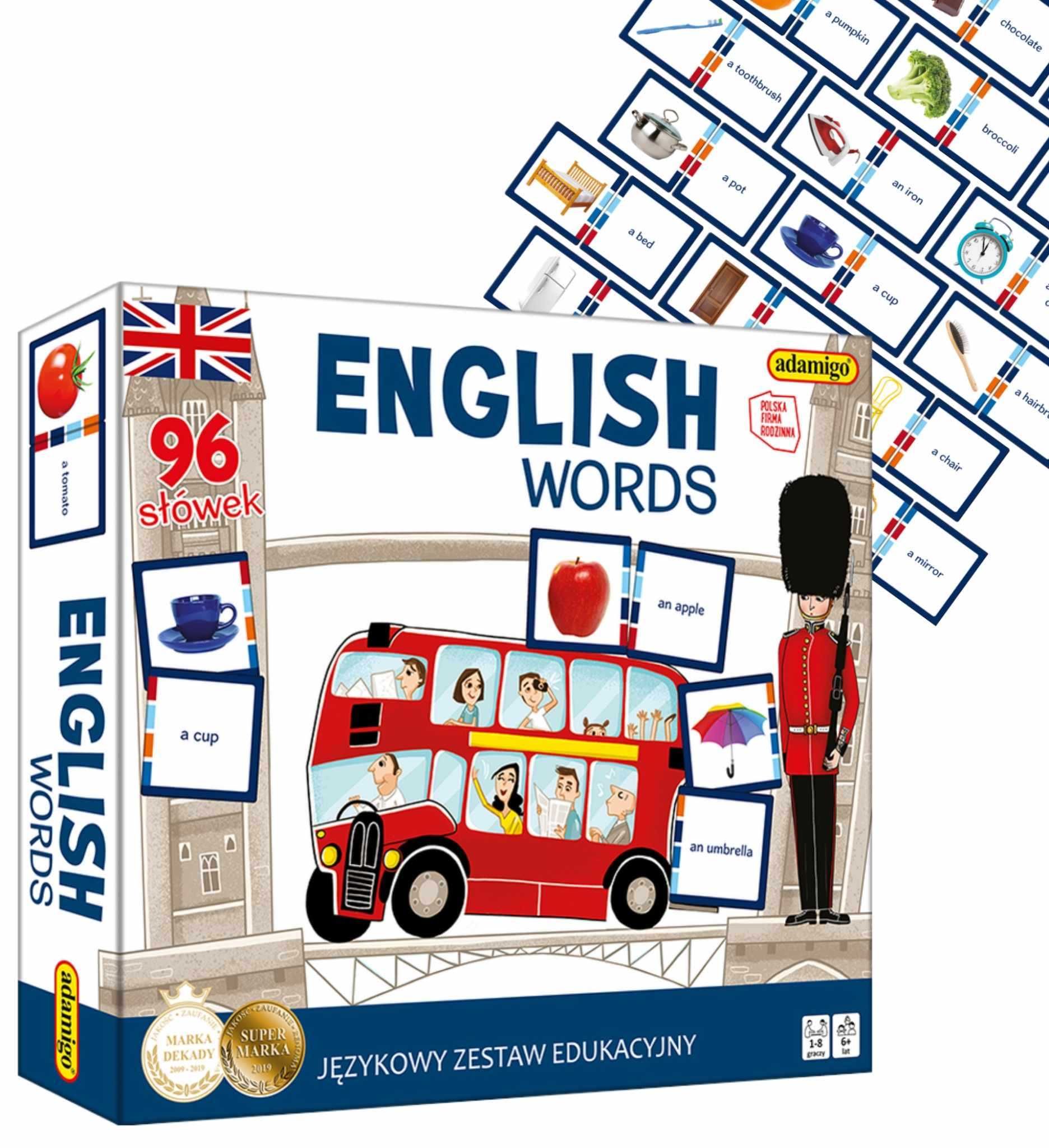 Gra planszowa Adamigo English Words Językowy zestaw edukacyjny