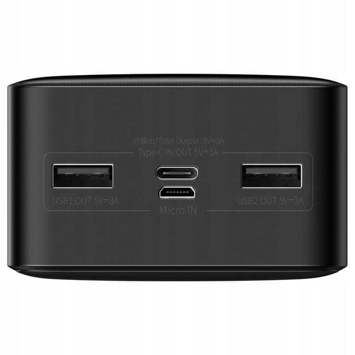 Baseus Bipow Powerbank 30000mAh 15W 2xUSB 1xC 1xMicro Black Sklep Wawa