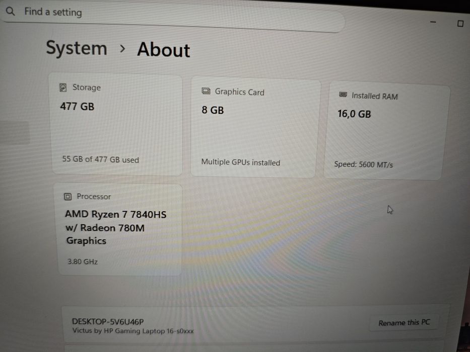 HP Victus 16 polegadas