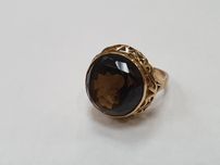 II poł. XX wieku! Złoty pierścionek/ 585/ 13.9 gram/ R22/ Kwarc
