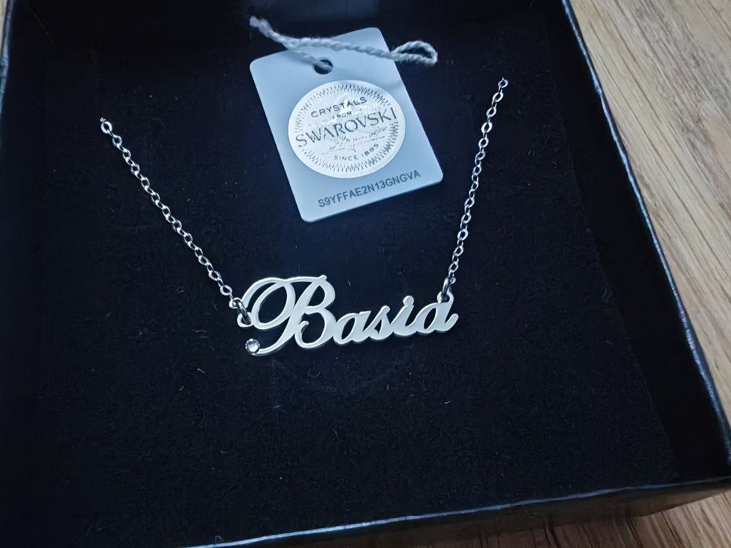 Naszyjnik z imieniem z kryształkiem Swarovski