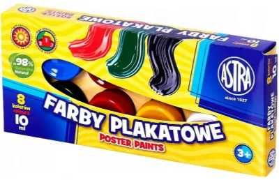 Farby plakatowe 8 kolorów 10ml ASTRA