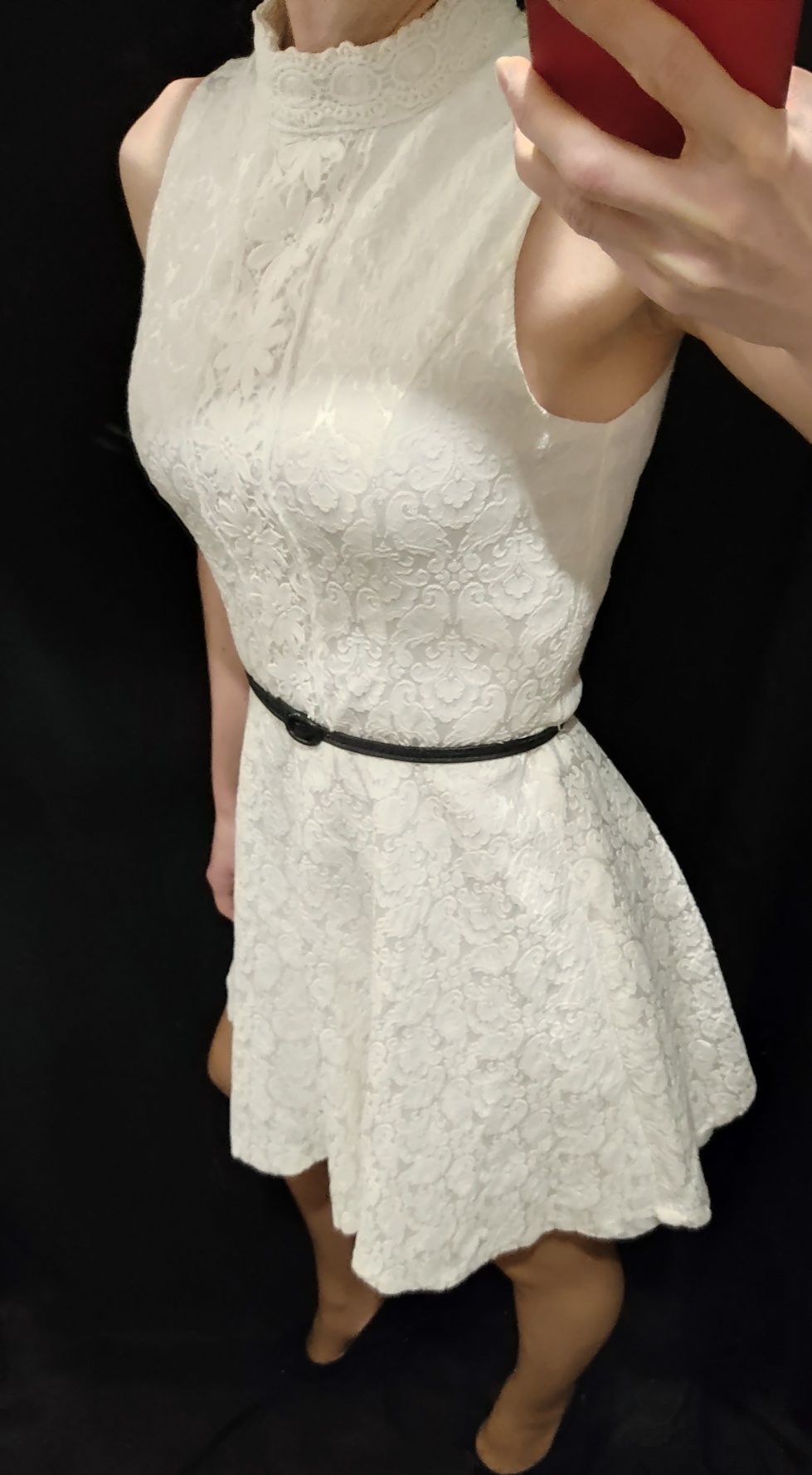 Вечірня біла сукня коротке плаття випускне плаття S