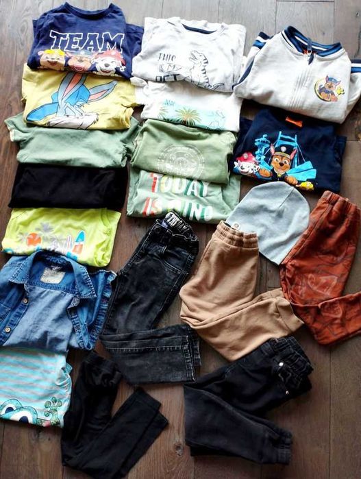 Markowa paka ubrań dla chłopca 104 Dino psi patrol spodnie j nowe