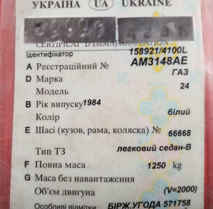 Газ -24 по тех пасорту