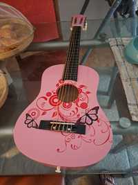 Guitarra cor de rosa