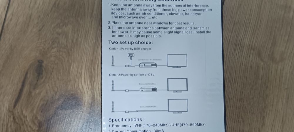Antena telewizyjna HDTV 4K ze wzmacniaczem mocna