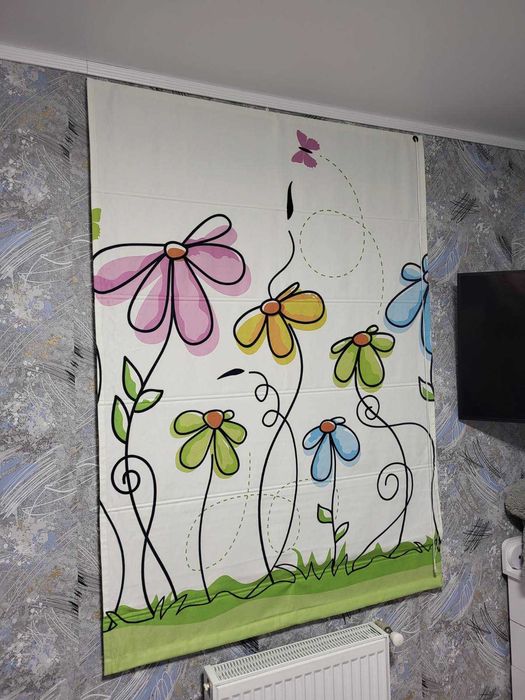 Римские шторы, блекаут, двойні римські штори, с тюлью, с принтом