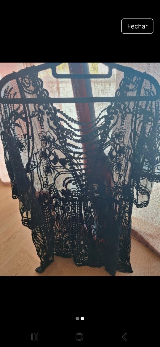 Vestido preto renda de Praia