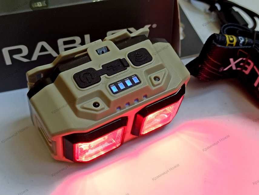 Налобний ліхтар Rablex RB971 білий+червоний Фонарик Rablex Сенсорный