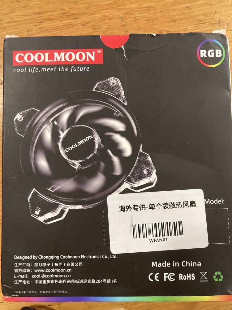 Cooler RGB 120mm PC ventilador Coolmoon - Novo