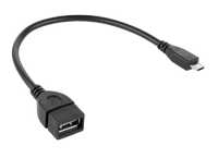 Kabel USB gniazdo A - wtyk micro USB 15cm OTG
