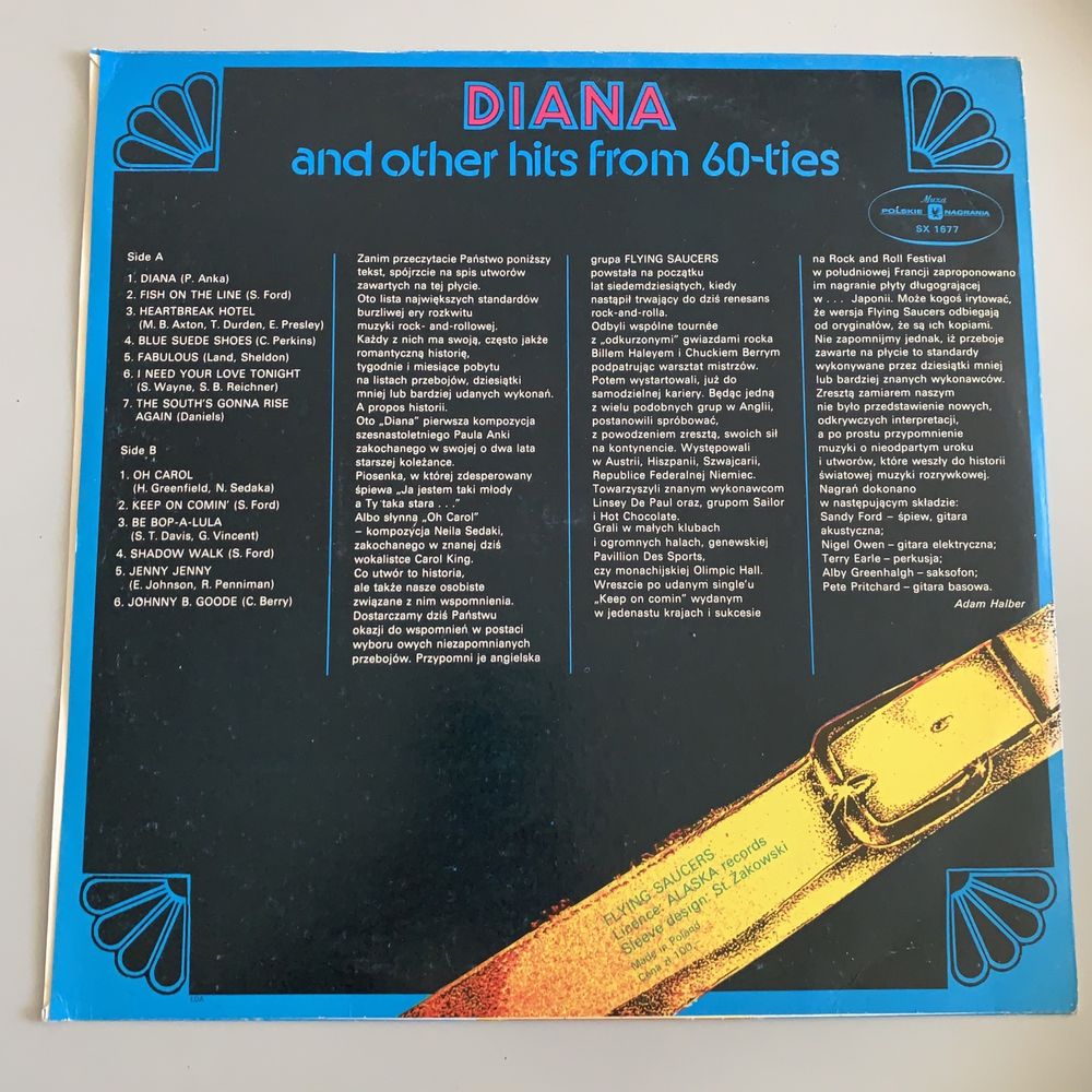 Diana and other hits from 60-ties Flying Saucers Lp Winyl