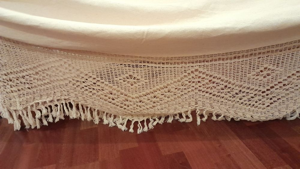 Cama de rede de tecido e renda