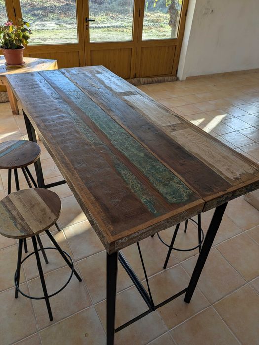 Mesa Madeira Reciclada 150cm