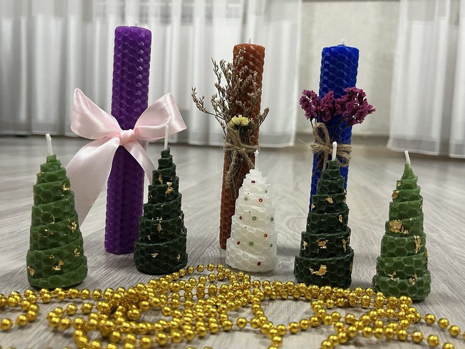 Свічки з вощини ручної роботи