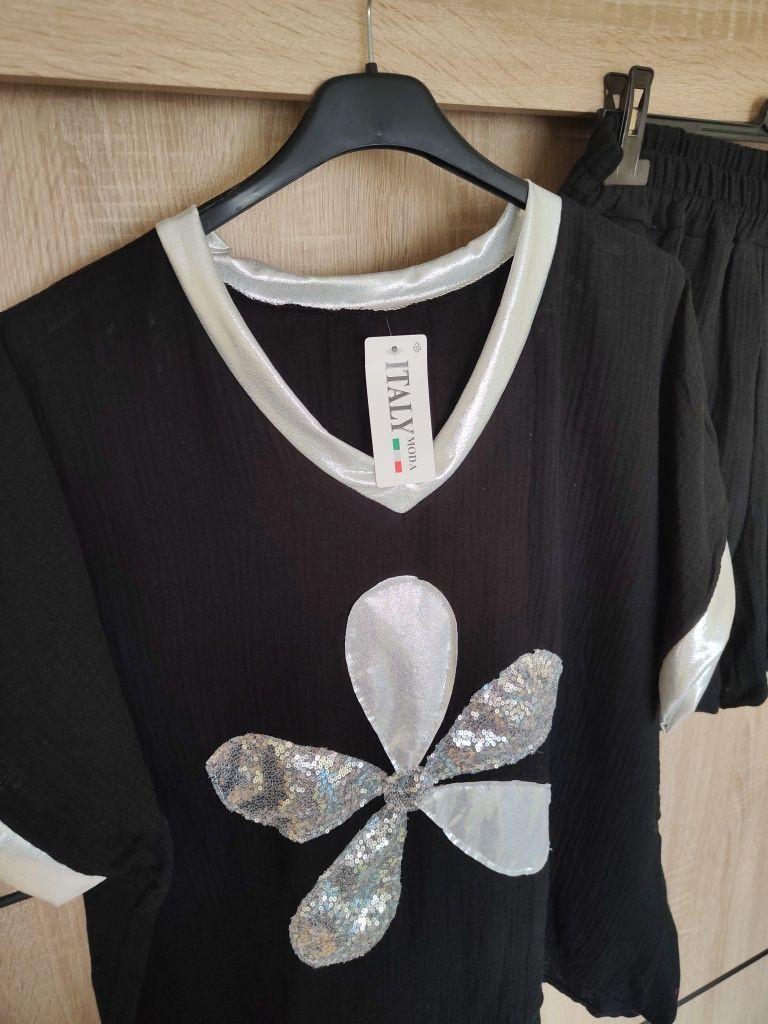 Zestaw komplet muślin bawełna bawełniany plus size 48 50 duży rozmiar