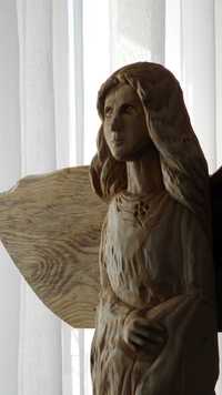 Anioł rzeźba drewno lipowe, 90 cm