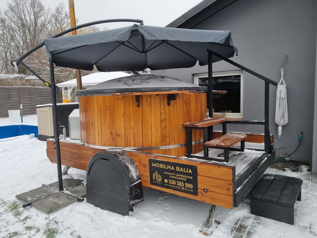 Mobilna balia z jacuzzi wynajem, ruska bania, sauna