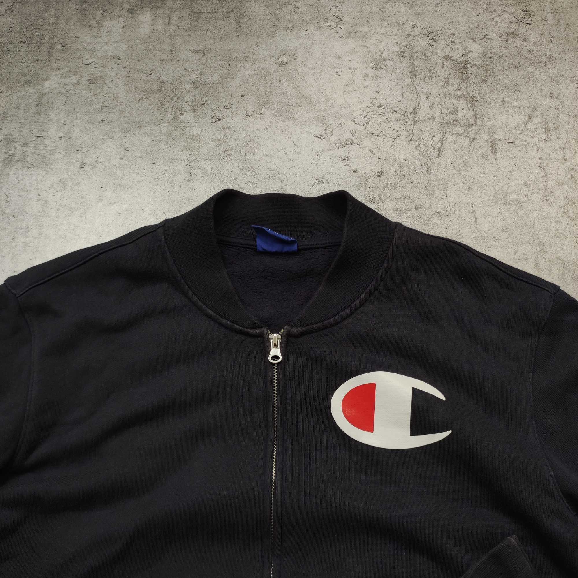 MĘSKA Bluza PREMIUM Sportowa Granatowa Suwak Champion Bomberka Casual