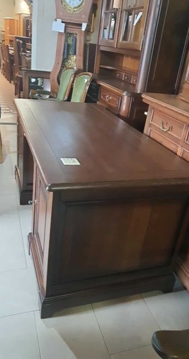Piękne biurko drewniane dębowe stylowe masywne solidne ciemne FV DOWÓZ