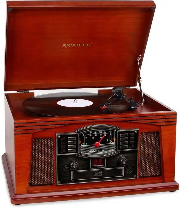 Gramofon Wieża Muzyczne Centrum 5w1 Retro RICATECH RMC200 CD MP3 FM/AM