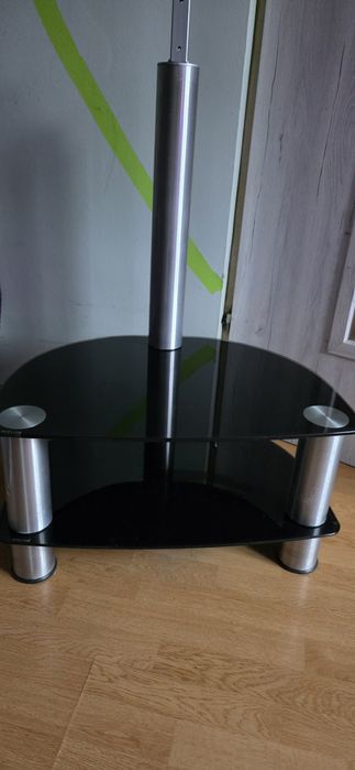 Szklany czarny stolik RTV pod telewizor Dulik & Lauk
