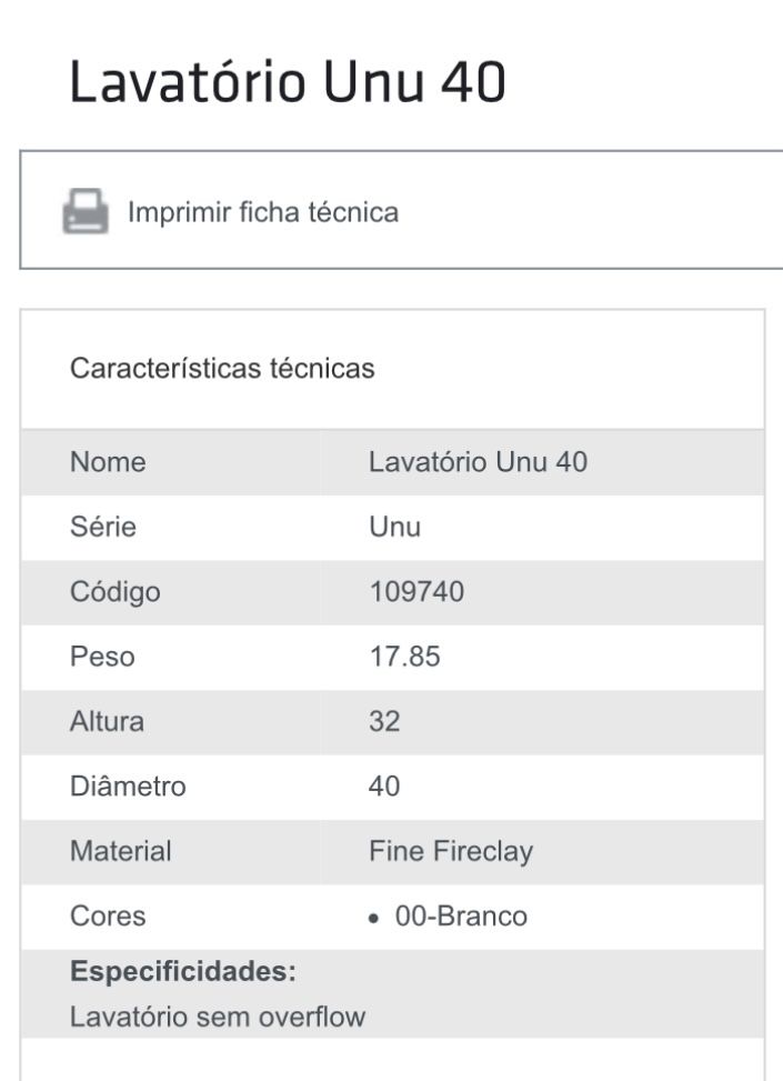 Lavatorio Uno 40