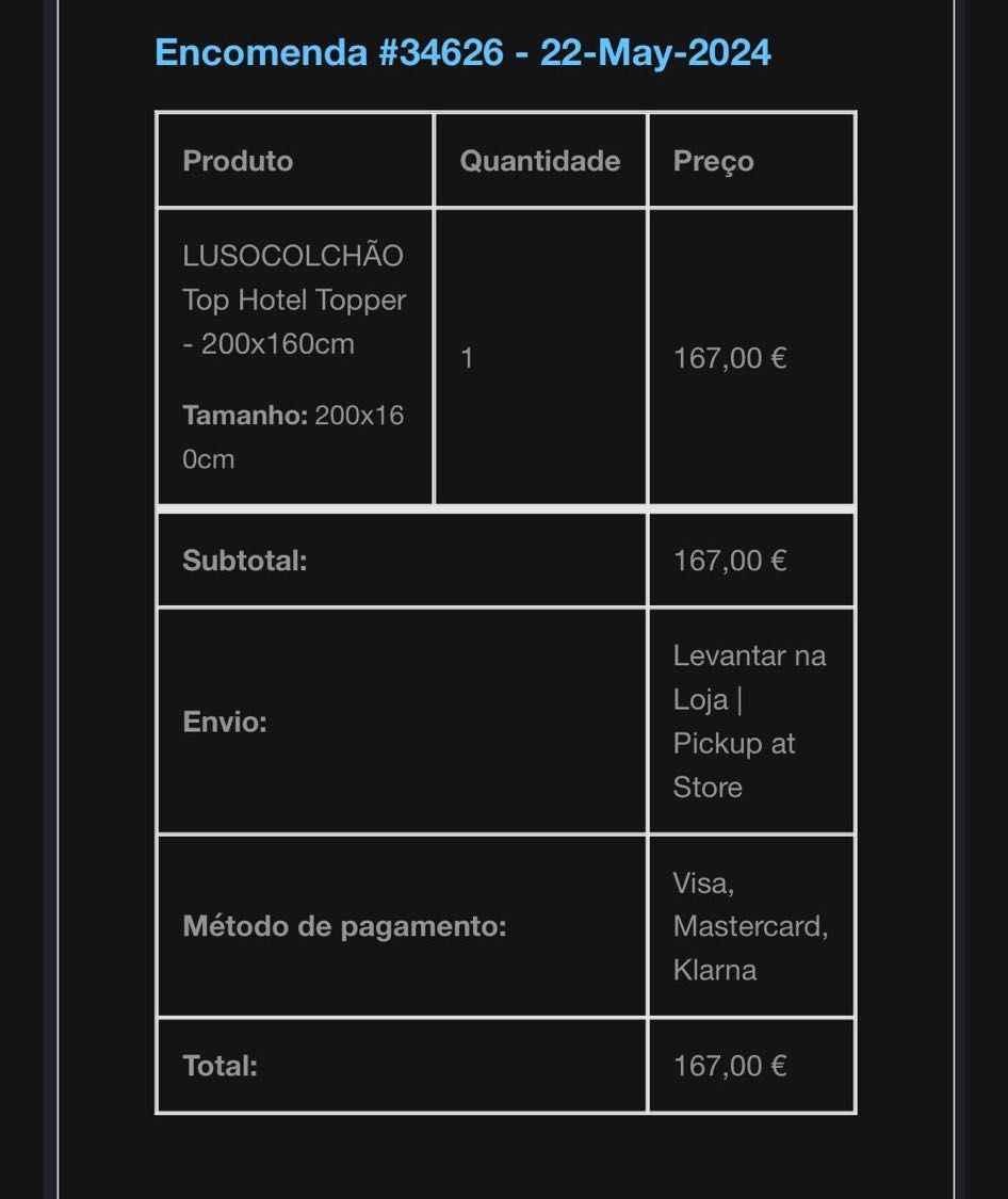 Topper em ótimo estado. Preço novo: €170.