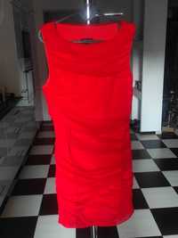 Top shop M 38  czerwona marszczona sukienka