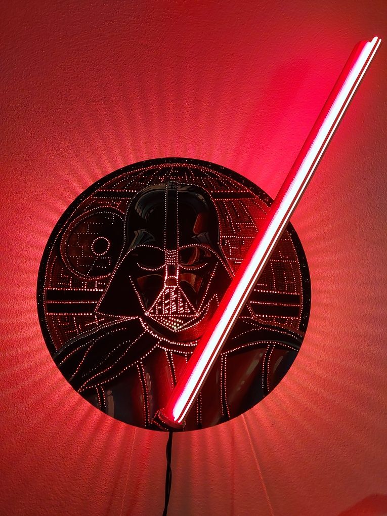 Darth Vader, Obraz , Lampa , Neon ,Miecz