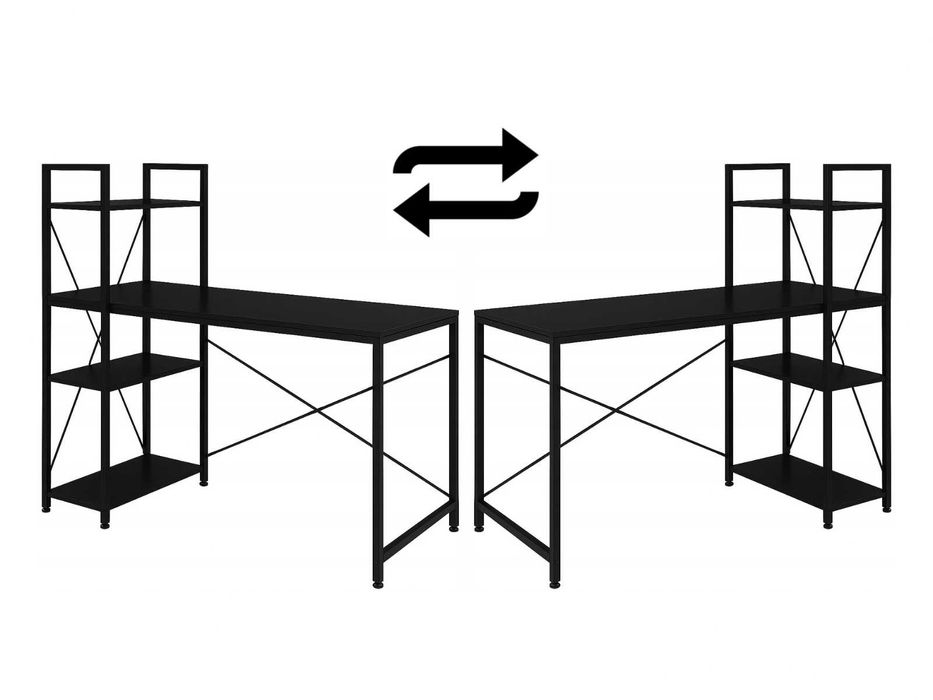 NOWE Biurko Gamingowe Metalowe Komputerowe Loft Czarne Prezent Święta
