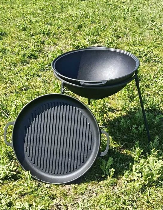 Казан чугунний 8,12,15,18л кришкою сковородою форми Wok В НАЯВНОСТІ