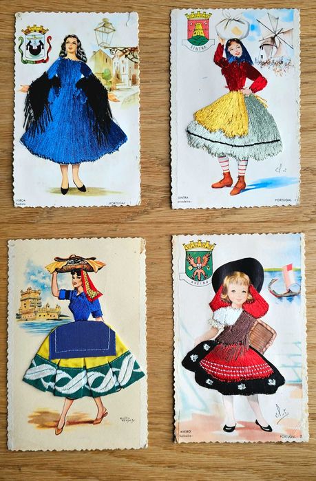Postais antigos bordados