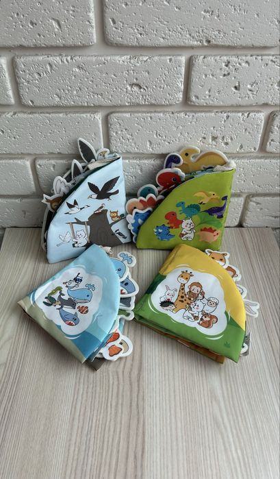 Перша книжка, гра з липучками, Монтессорі,сенсорна,розвиваюча, тварини