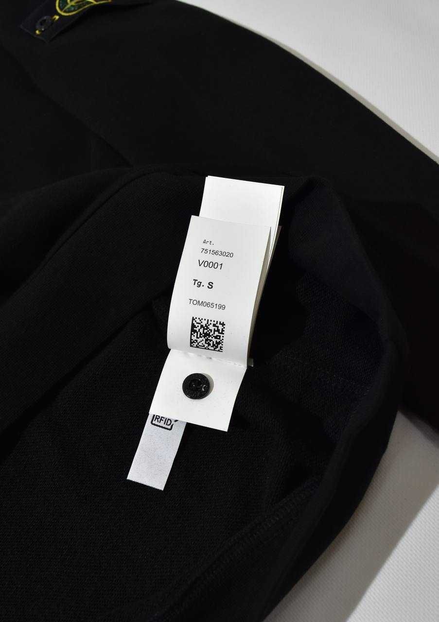 Зіп світшот з блискавкою Стонік чорний Stone Island Кофта Стон Айленд