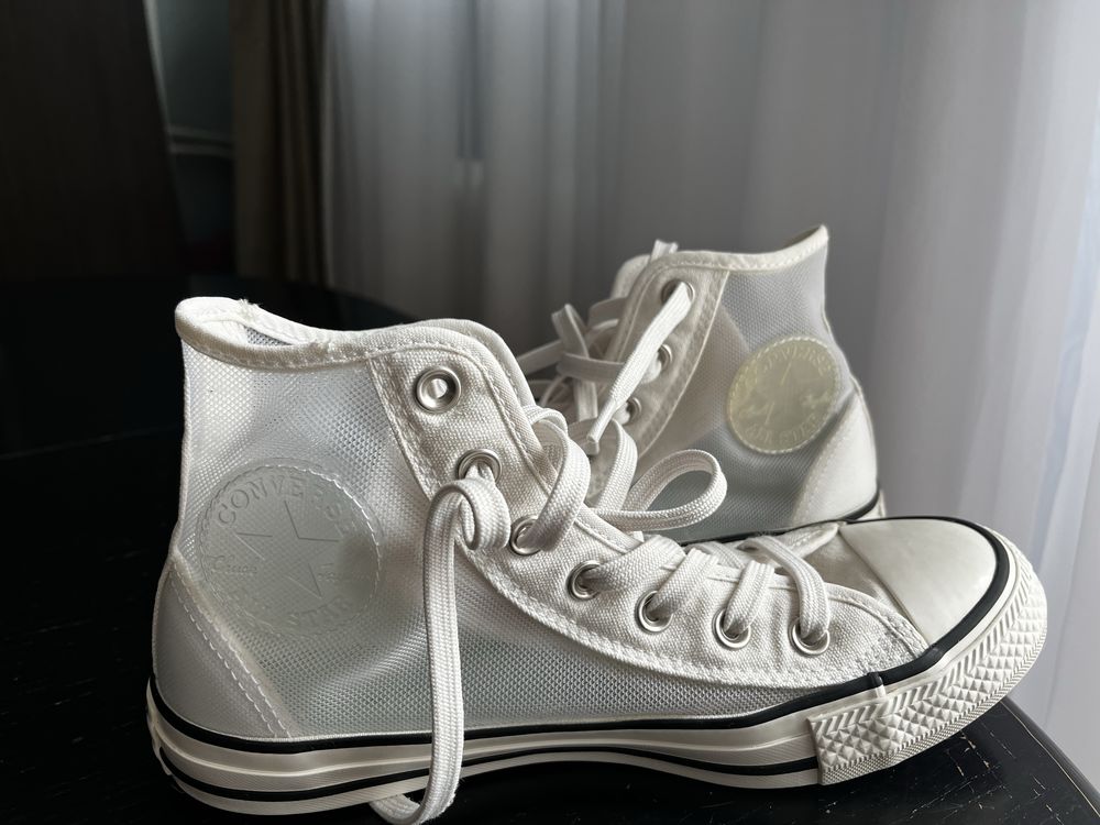 Converse białe letnie siatka 38r