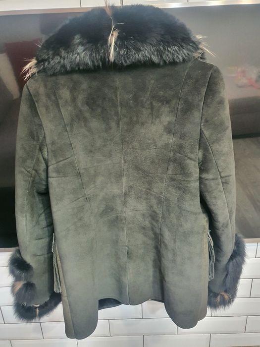 Зимняя натуральная дубленка с натуральным мехом